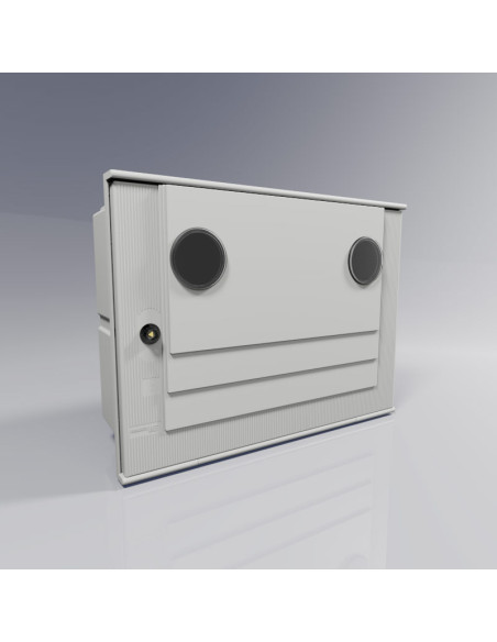 APM-2-2ml-c Coffret encastré dans le mur IP43 avec 2 hublots et 3 points de fermeture