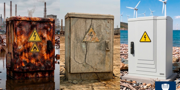 Materiales para envolventes industriales en exteriores: por qué el PRFV supera al metal y los termoplásticos.