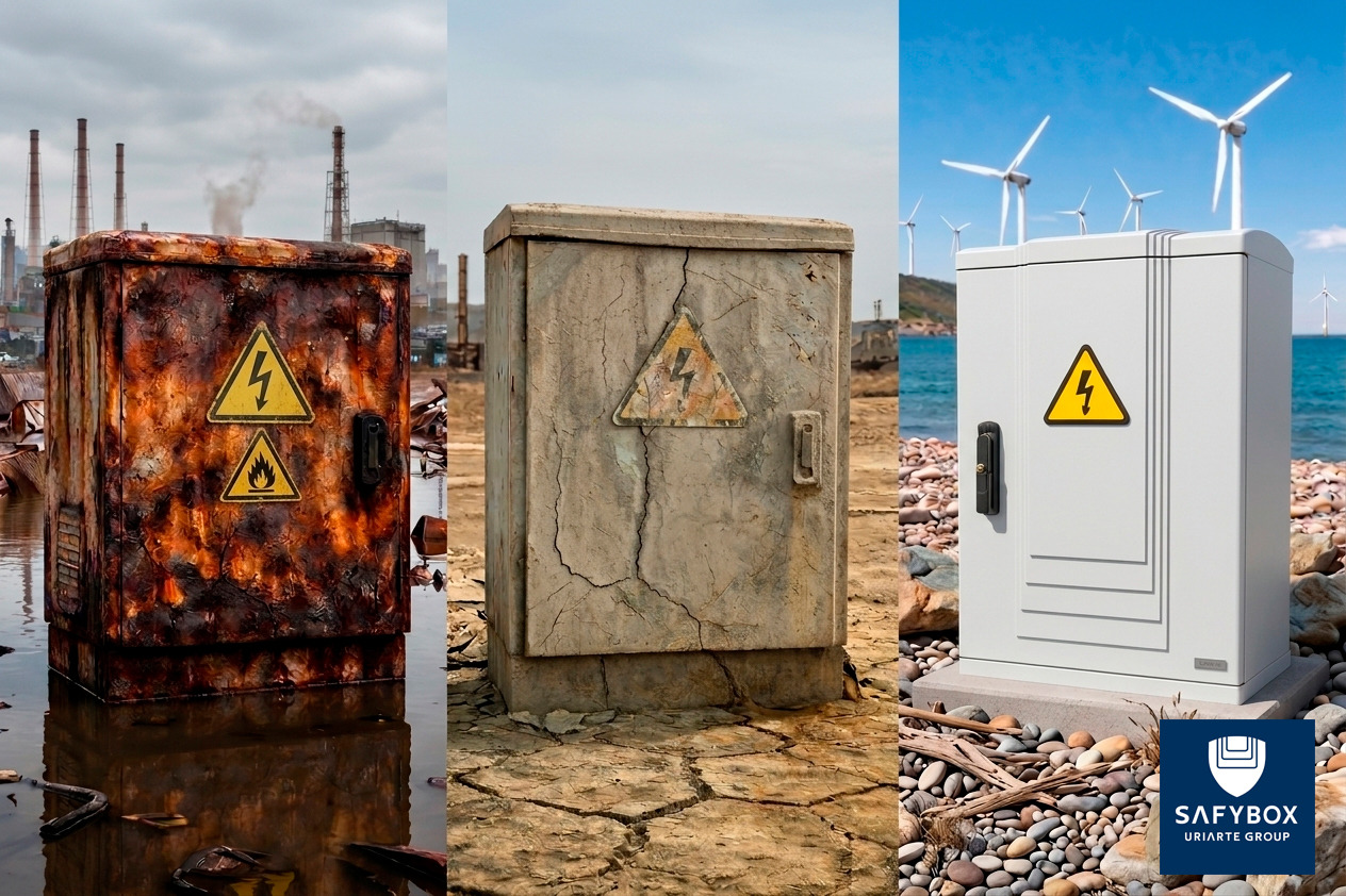 Materiales para envolventes industriales en exteriores: por qué el PRFV supera al metal y los termoplásticos.